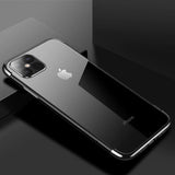 Clear Color Case Gel TPU Elektroplatering ramme Cover til Samsung Galaxy S21 + 5G (S21 Plus 5G) sort