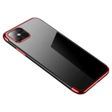 Clear Color Case Gel TPU Electroplating frame Cover til Samsung Galaxy S21+ 5G (S21 Plus 5G) rød