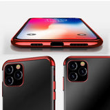Clear Color Case Gel TPU Electroplating frame Cover til Samsung Galaxy S21+ 5G (S21 Plus 5G) rød