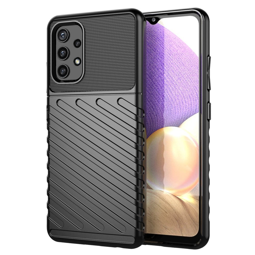 Thunder Case Flexible Tough Rugged Cover TPU Case til Samsung Galaxy A72 4G sort