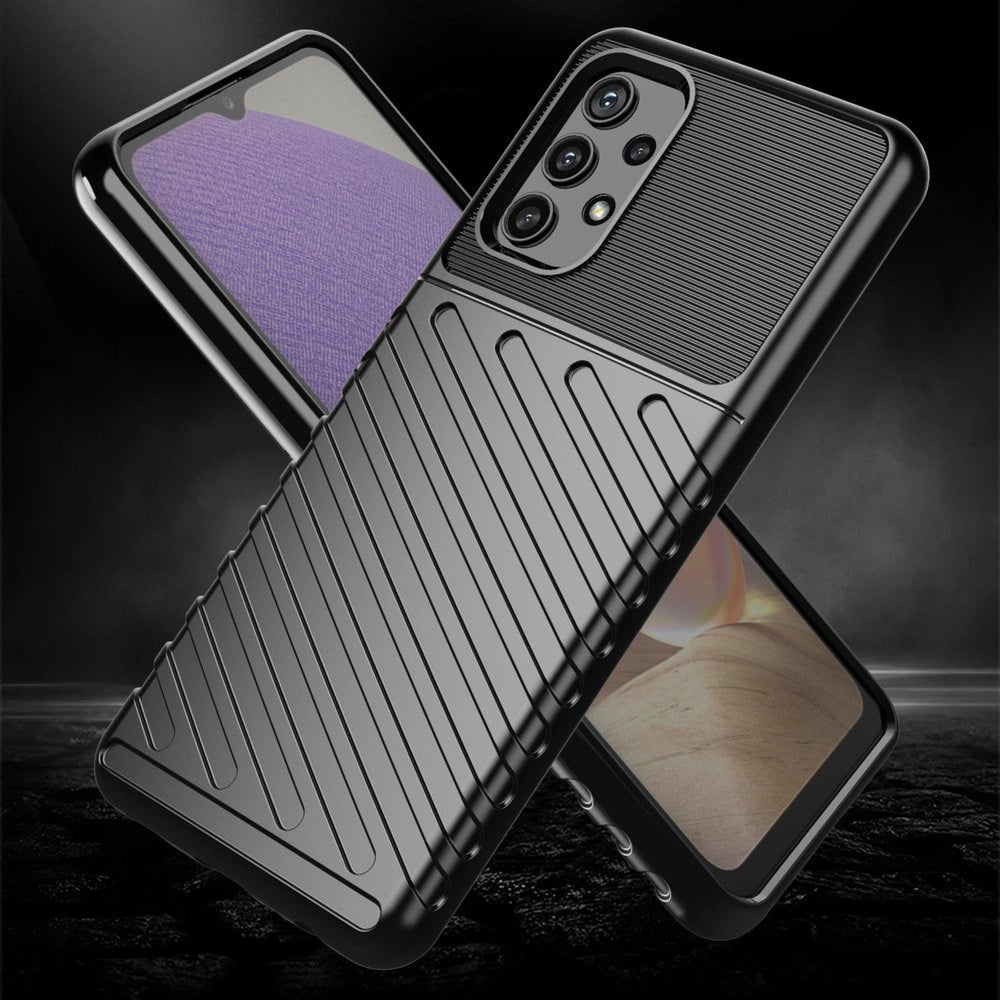 Thunder Case Flexible Tough Rugged Cover TPU Case til Samsung Galaxy A72 4G sort