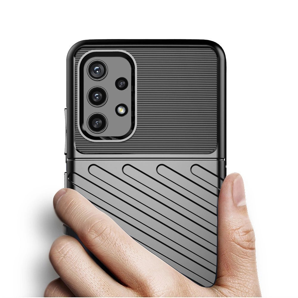 Thunder Case Flexible Tough Rugged Cover TPU Case til Samsung Galaxy A72 4G sort