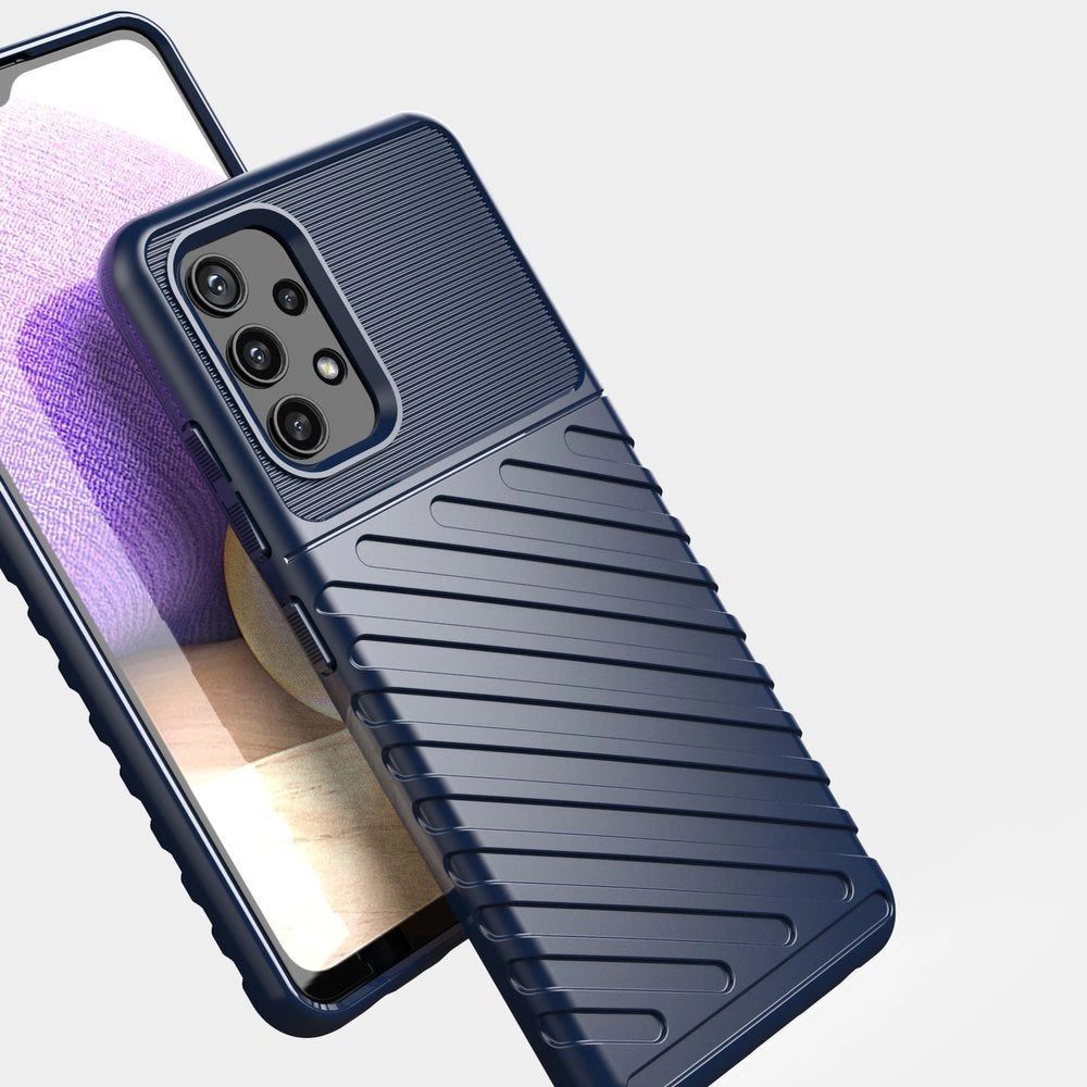 Thunder Case Flexible Tough Rugged Cover TPU Case til Samsung Galaxy A72 4G sort