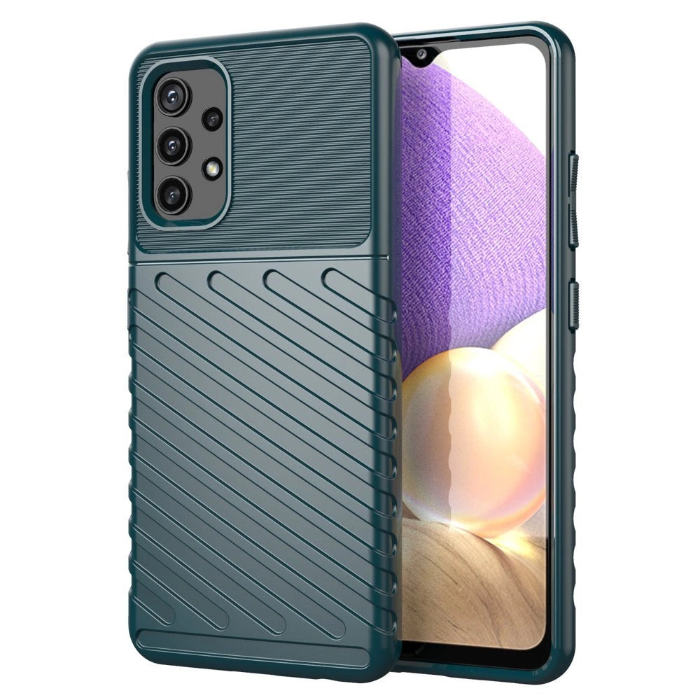 Thunder Case Flexible Tough Rugged Cover TPU Case til Samsung Galaxy A72 4G grøn