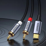 Ugreen lydkabel USB Type C (mand) - 2RCA (mand) 1,5 m grå (20193 CM451)