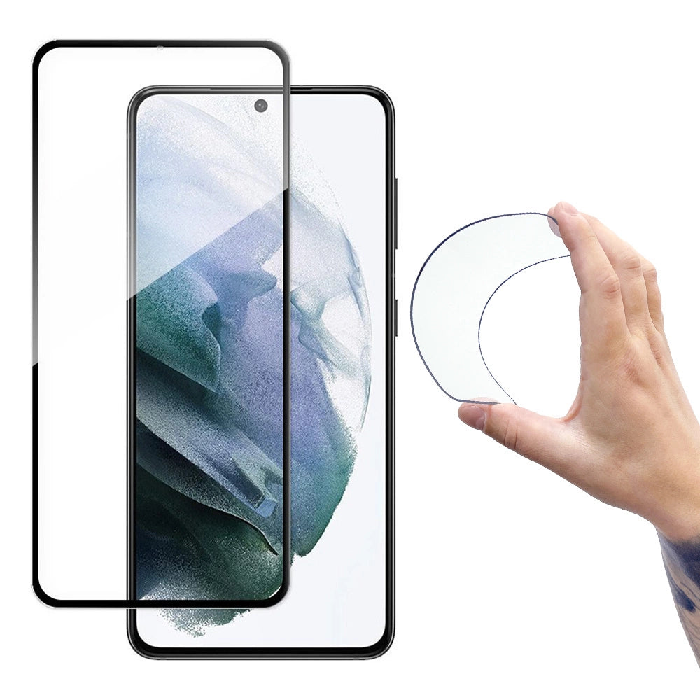 Wozinsky Full Cover Flexi Nano Glass Hybrid Screen Protector med ramme til Samsung Galaxy S21 + 5G (S21 Plus 5G) sort