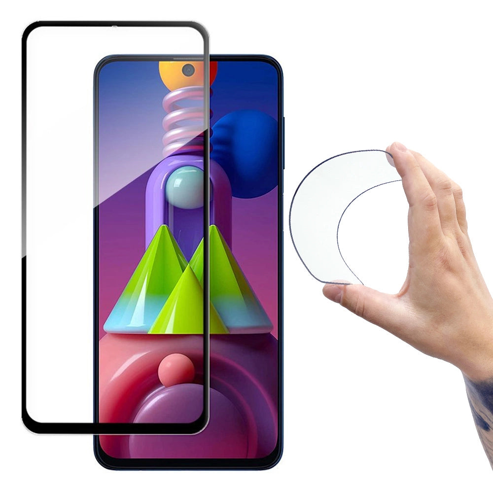 Wozinsky Full Cover Flexi Nano Glass Film Hæmt glas med ramme Samsung Galaxy M51 sort