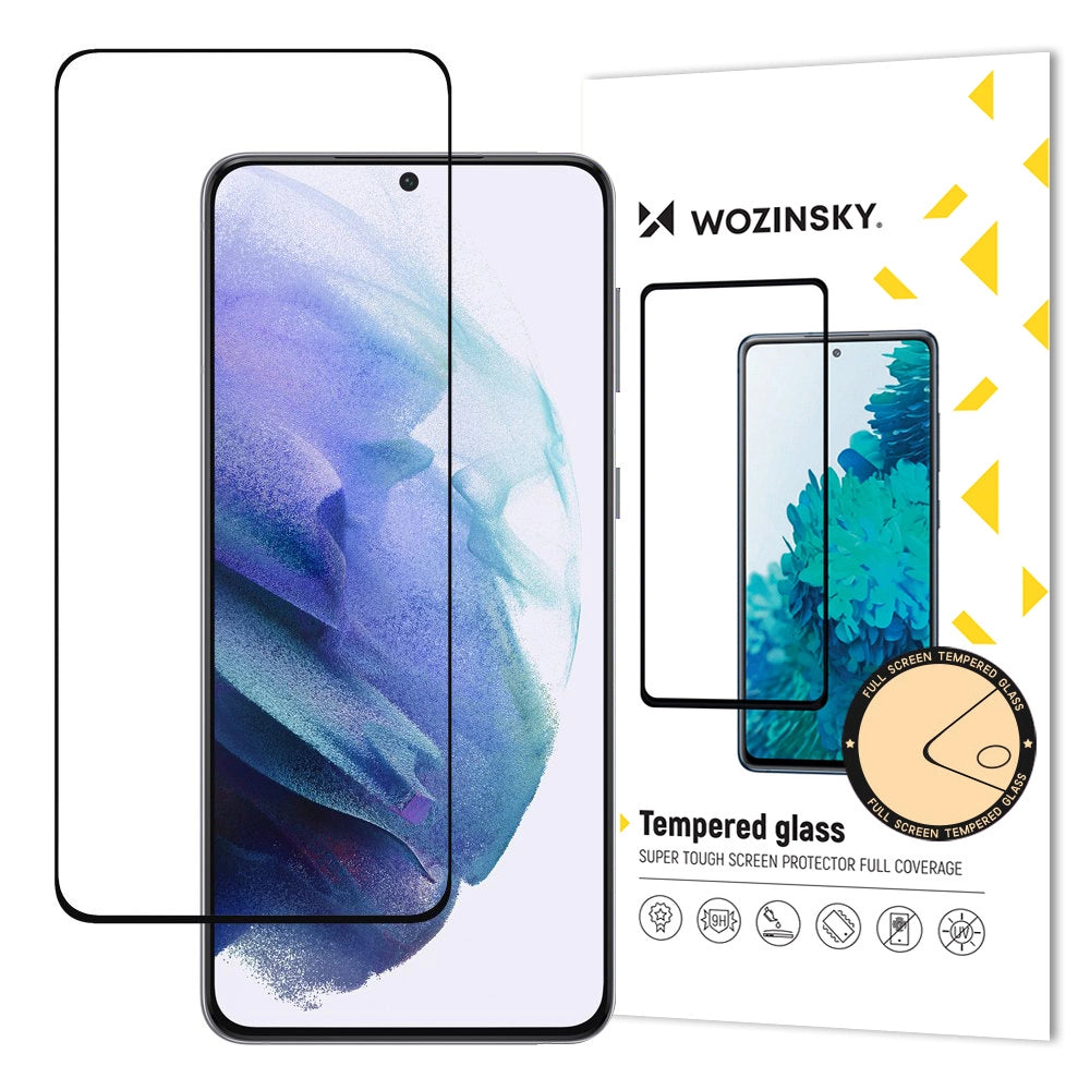 Wozinsky Temperet Glas Full Glue Super Tough Screen Protector Full Covered med Frame Case Friendly til Samsung Galaxy S21 5G sort