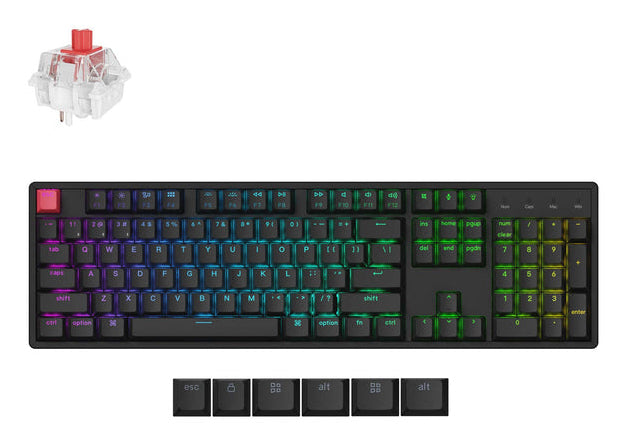 Keychron K10 QMK V2 tastatur Universel USB + RF Wireless + Bluetooth QWERTY Engelsk Sort