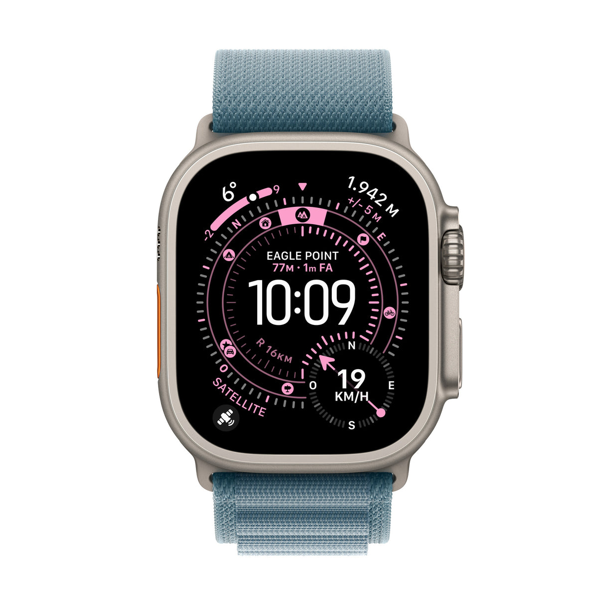 Apple Watch Ultra 3 OLED 49 mm Digital 422 x 514 pixel Berøringsskærm 5G Titanium Wi-Fi GPS (satellit)