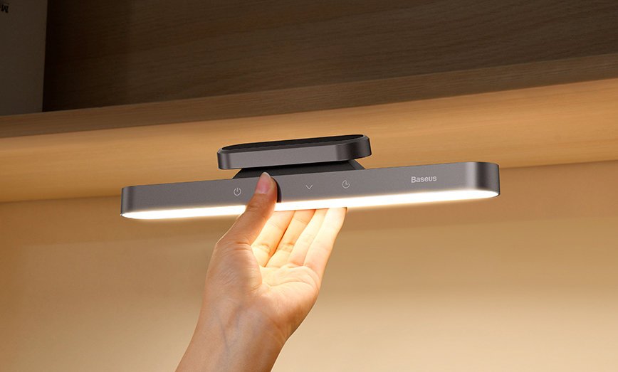 Baseus Magnetic LED Bedside Lamp Under Cabinet Lamp for Home Kitchen Room Gray (DGXC-C0G)