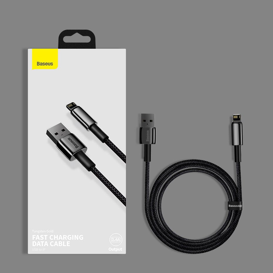 Baseus Tungsten USB - Lightning cable 2.4 A 1 m black (CALWJ-01)