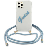 Guess GUHCP12LCRTVSBL iPhone 12 Pro Max 6.7" blå/blå hardcase Script Vintage