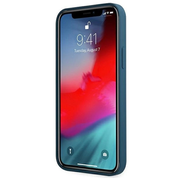 Guess GUHCP12LLSLMGBL iPhone 12 Pro Max 6.7" blå/blå hardcase Metal Logo Script