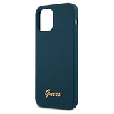 Guess GUHCP12LLSLMGBL iPhone 12 Pro Max 6.7" blå/blå hardcase Metal Logo Script