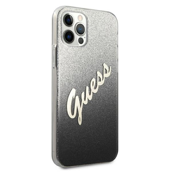Guess GUHCP12LPCUGLSBK iPhone 12 Pro Max 6.7" sort/sort hardcase Glitter Gradient Script