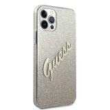 Guess GUHCP12LPCUGLSGO iPhone 12 Pro Max 6.7" guld/guld hardcase Glitter Gradient Script