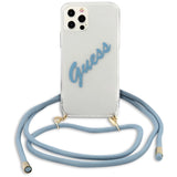 Guess GUHCP12MCRTVSBL iPhone 12/12 Pro 6.1" blå/blå hardcase Script Vintage