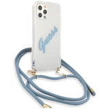 Guess GUHCP12MCRTVSBL iPhone 12/12 Pro 6.1" blå/blå hardcase Script Vintage