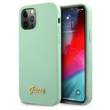 Guess GUHCP12MLSLMGGN iPhone 12/12 Pro 6.1" grøn/grøn hardcase Metal Logo Script