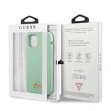 Guess GUHCP12MLSLMGGN iPhone 12/12 Pro 6.1" grøn/grøn hardcase Metal Logo Script