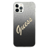 Guess GUHCP12MPCUGLSBK iPhone 12/12 Pro 6.1" sort/sort hardcase Glitter Gradient Script