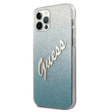 Guess GUHCP12MPCUGLSBL iPhone 12/12 Pro 6.1" blå/blå hardcase Glitter Gradient Script