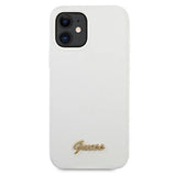 Guess GUHCP12SLSLMGWH iPhone 12 mini 5.4" hvid/hvid hårdkasse Metal Logo Script