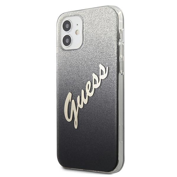 Guess GUHCP12SPCUGLSBK iPhone 12 mini 5.4" sort/sort hardcase Glitter Gradient Script