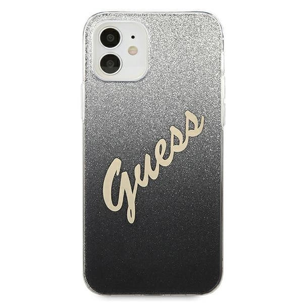 Guess GUHCP12SPCUGLSBK iPhone 12 mini 5.4" sort/sort hardcase Glitter Gradient Script