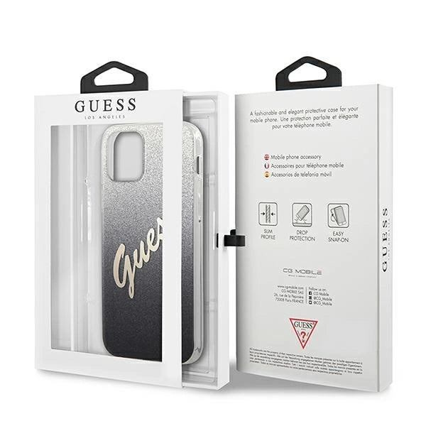 Guess GUHCP12SPCUGLSBK iPhone 12 mini 5.4" sort/sort hardcase Glitter Gradient Script