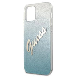 Guess GUHCP12SPCUGLSBL iPhone 12 mini 5.4" blå/blå hardcase Glitter Gradient Script