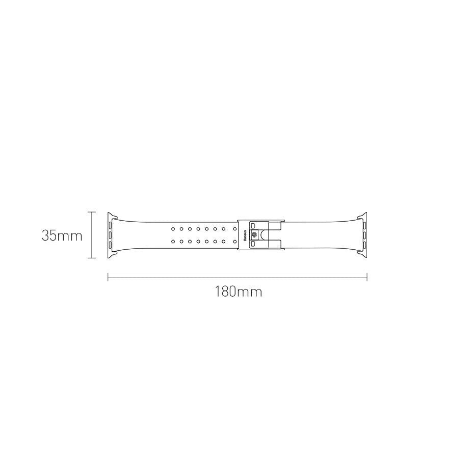 Baseus Slip-Thru rem band armbånd til Apple Watch 3/4/5/6/SE 38mm/40mm sort (LBWSE-01)