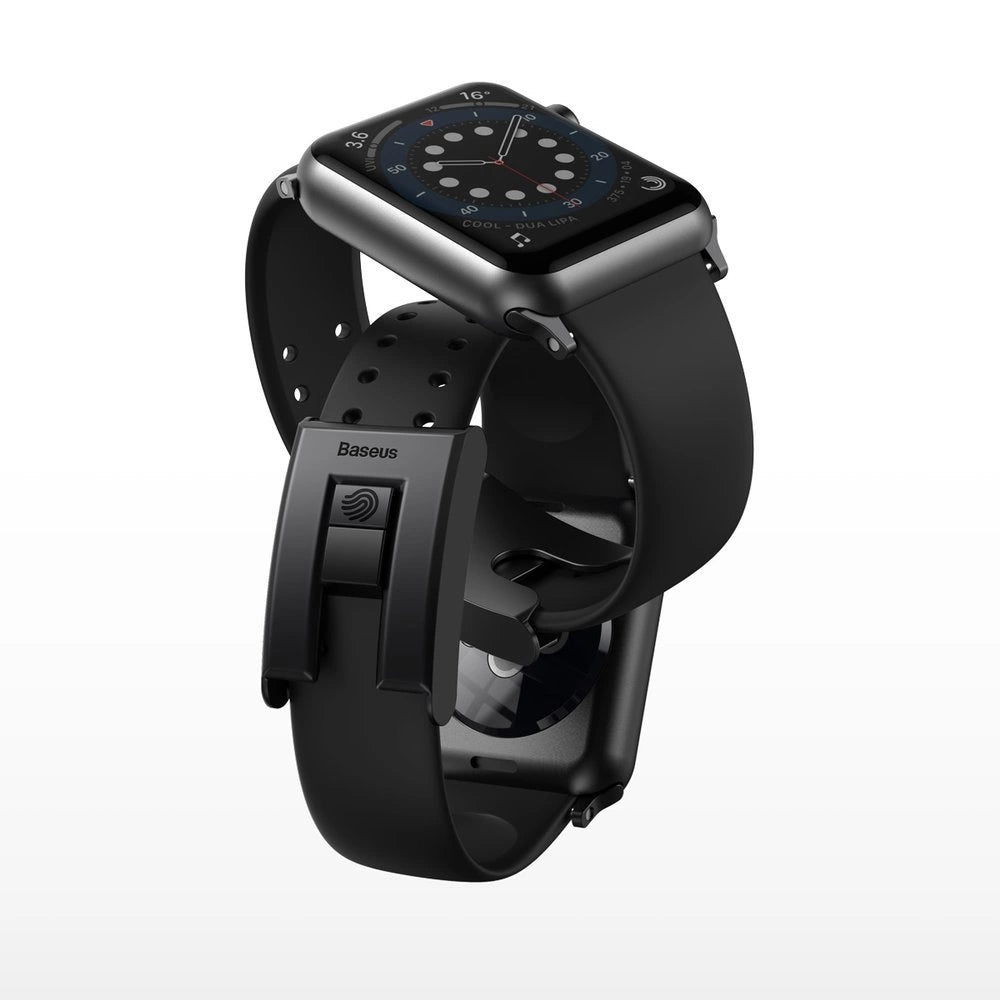 Baseus Slip-Thru rem band armbånd til Apple Watch 3/4/5/6/SE 38mm/40mm sort (LBWSE-01)