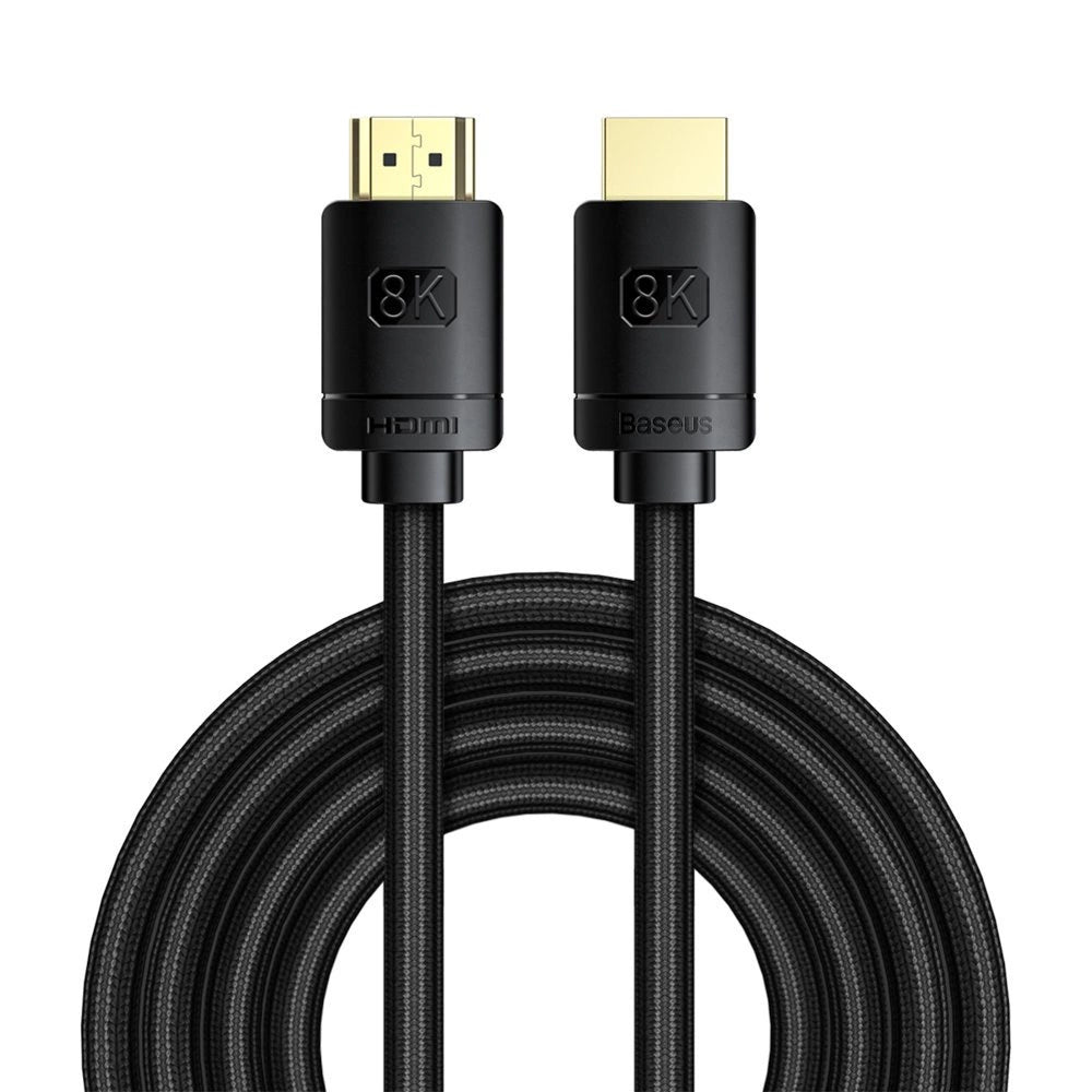 Baseus HDMI 2.1 Kabel 8K 60 Hz 48 Gbps / 4K 120 Hz / 2K 144 Hz 3D eARC QMS Dynamisk HDR VRR ALLM 3 m sort (CAKGQ-L01)