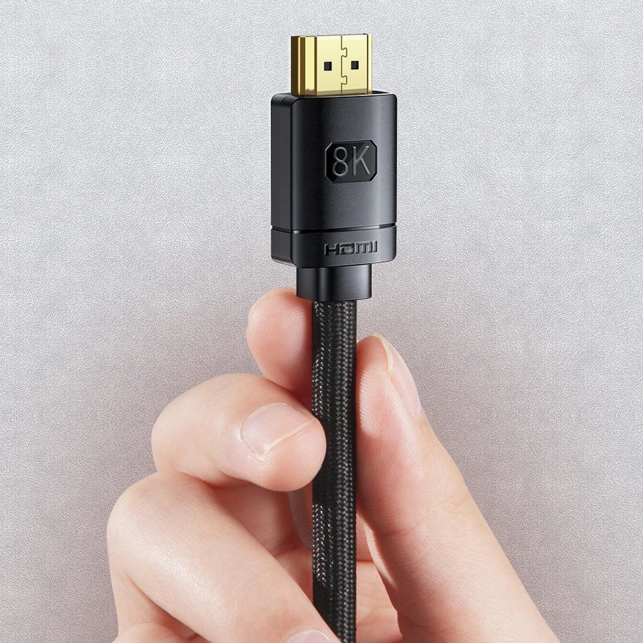 Baseus HDMI 2.1 Kabel 8K 60 Hz 48 Gbps / 4K 120 Hz / 2K 144 Hz 3D eARC QMS Dynamisk HDR VRR ALLM 3 m sort (CAKGQ-L01)