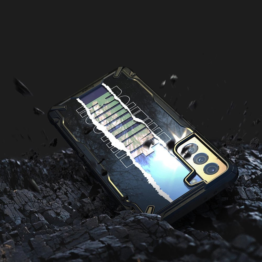 Ringke Fusion X Design holdbar PC-foder med TPU-støjfanger til Samsung Galaxy S21+ 5G (S21 Plus 5G) sort (Routine) (XDSG0054)