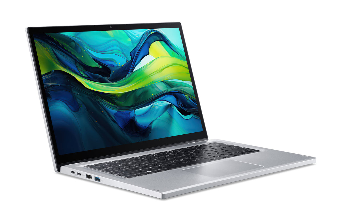 Acer Aspire Go Spin 14 AGSP14-31PT-C72L Intel® N N150 Hybrid (2-i-1) 35,6 cm (14") Berøringsskærm WUXGA 16 GB LPDDR5-SDRAM 512 GB SSD Wi-Fi 6 (802.11ax) Windows 11 Home Sølv