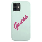 Guess GUHCP12SLSVSBF iPhone 12 mini 5.4" blå fuchsia/blå fuschia hardcase Silikon Vintage