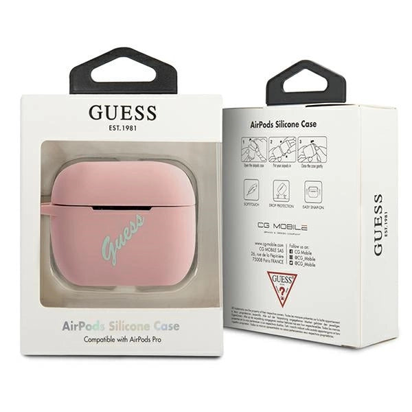 Guess GUACAPLSVSPG AirPods Pro-omslag rosegrøn/pinkgrøn Silicone Vintage