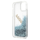 Guess GUHCP12LGLVSBL iPhone 12 Pro Max 6.7" blå/blå hardcase Glitter Vintage Script