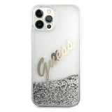 Guess GUHCP12LGLVSSI iPhone 12 Pro Max 6.7" sølv/sølv hardcase Glitter Vintage Script
