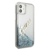 Guess GUHCP12SGLVSBL iPhone 12 mini 5.4" blå/blå hardcase Glitter Vintage Script