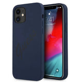 Guess GUHCP12SLSVSBL iPhone 12 mini 5.4" blå/blå hardcase Script Vintage