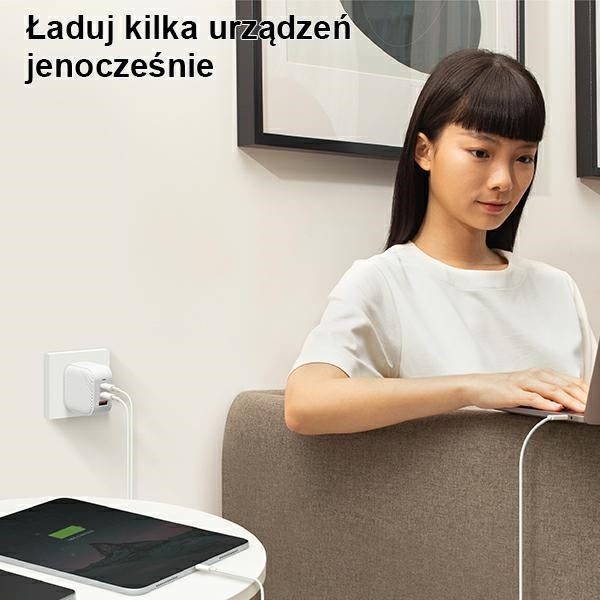 Uniq Verge Pro 66W GaN USB-C vægoplader - hvid