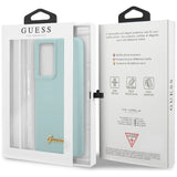 Guess GUHCS21LLSLMGLB S21 Ultra G998 blå/blå hardcase Silikon Script Metal Logo