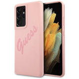 Guess GUHCS21LLSVSPI S21 Ultra G998 pink/pink hardcase Script Vintage