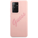 Guess GUHCS21LLSVSPI S21 Ultra G998 pink/pink hardcase Script Vintage