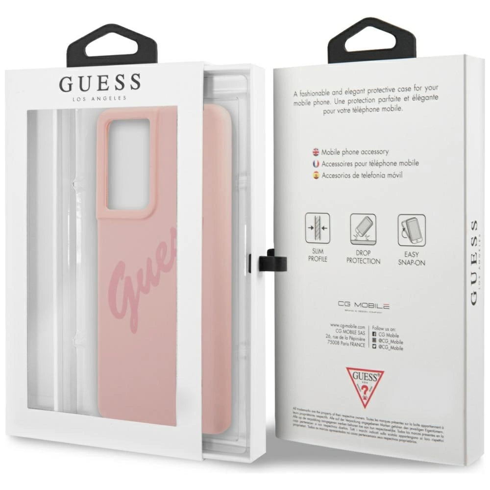 Guess GUHCS21LLSVSPI S21 Ultra G998 pink/pink hardcase Script Vintage