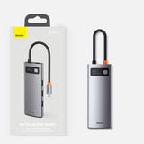 Baseus Metal Gleam Series 5-i-1 multifunktionelle HUB USB Type C - USB Type C Power Delivery 100 W / HDMI 4K 30 Hz / 3x USB 3.2 Gen 1 (CAHUB-CX0G)